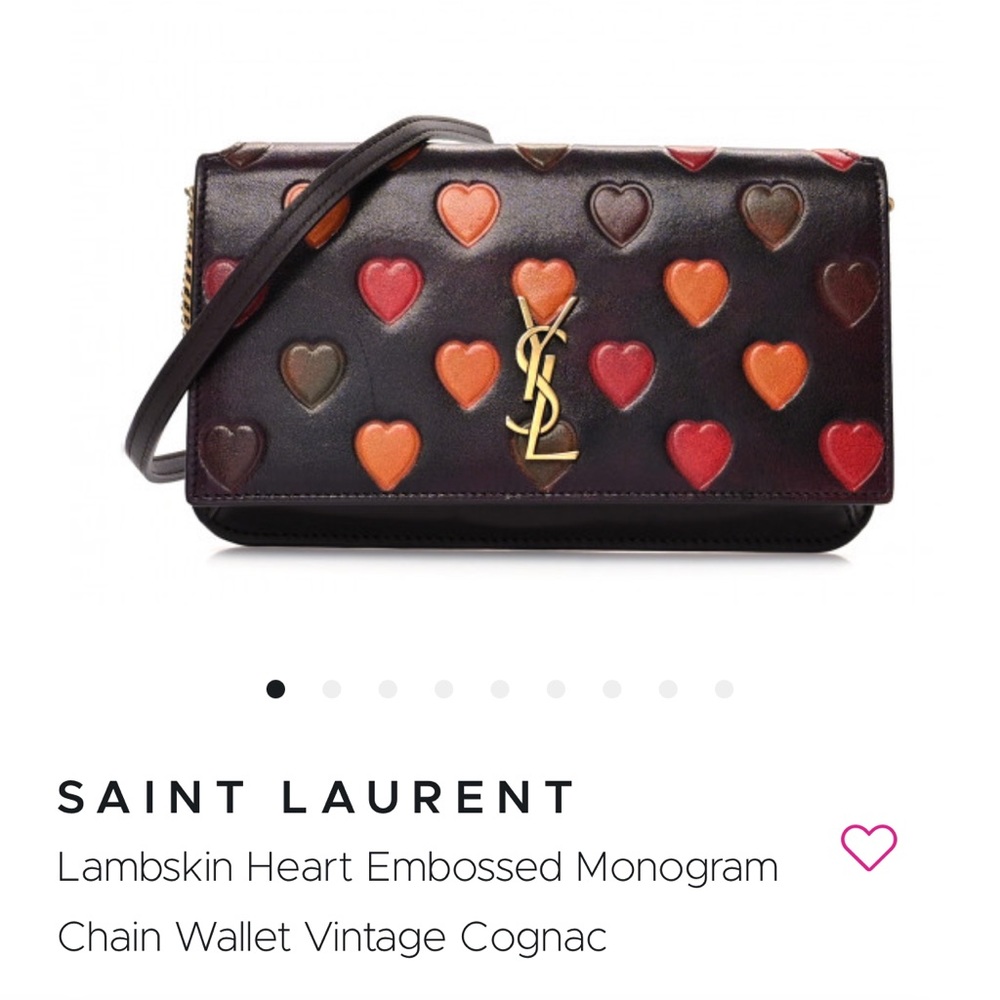 YSL Heart monogram- embossed